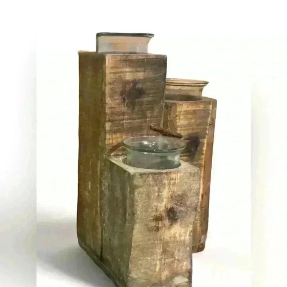 🏡 Wooden Tea Light Candle Home Decor 🏡 - Picture 1 of 4